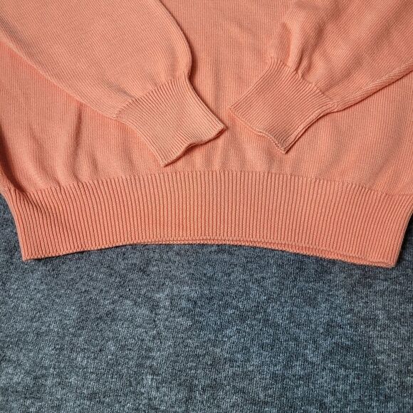 Vtg 80s Brooks Brothers Sweater Men's Size L Peach Sea Island Cotton V-Neck - Picture 5 of 9